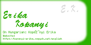 erika kopanyi business card